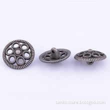 Customize hollow flower shape design antique shank buttons